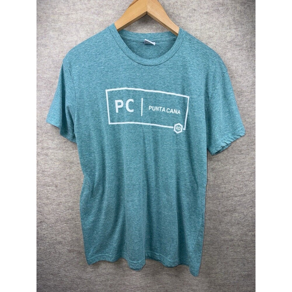 Punta Cana DR Men’s Heather Teal Short Sleeve Tshirt Size XL
